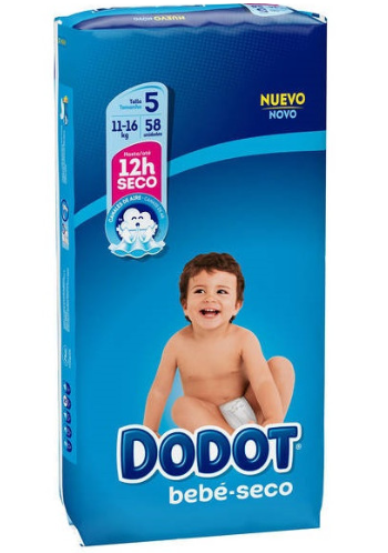 PAÑALES DODOT TALLA 5 (11-16KG) 54UNI