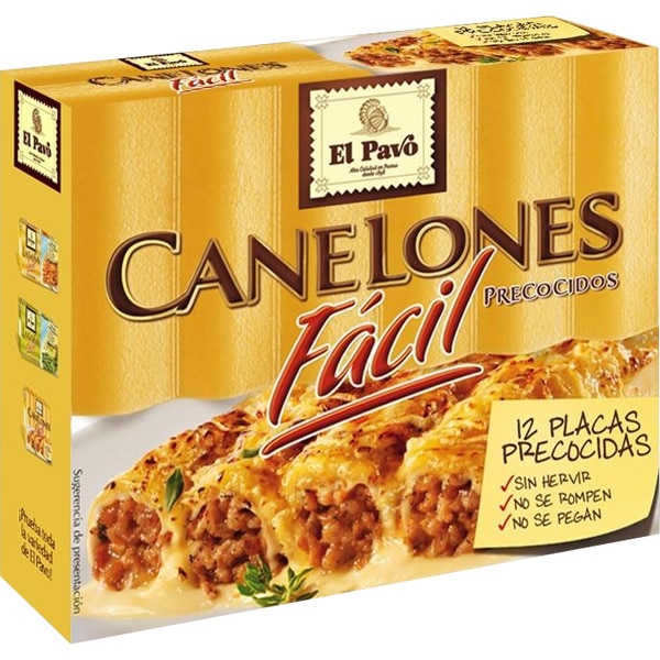 PASTA PARA CANELONES EL PAVO PRECOCIDOS
