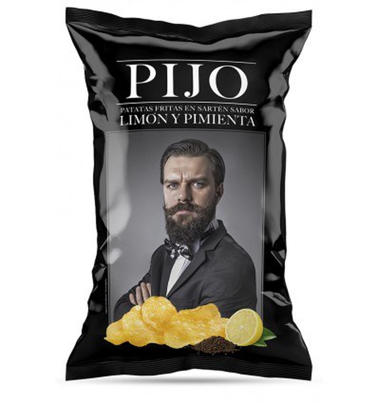 PATATAS FRITAS PIJO SABOR LIMON Y PIMIENTA 130GRS
