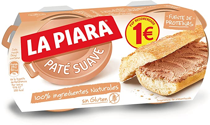 PATE LA PIARA TAPA NEGRA SUAVE PK-2 75GR
