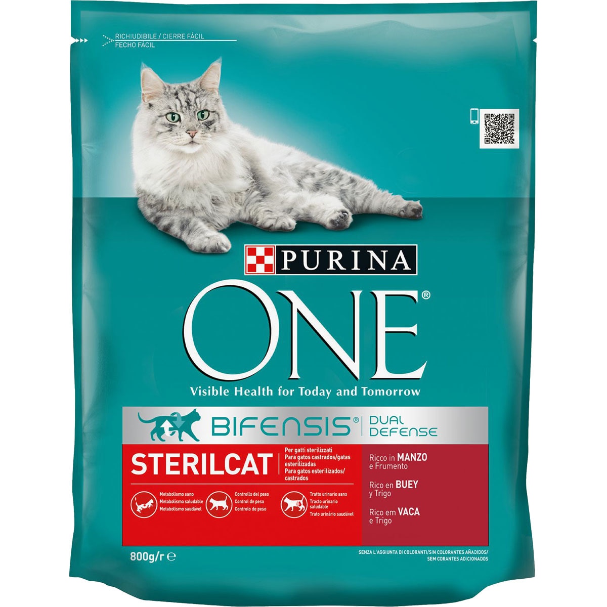PIENSO ONE PARA GATOS ESTERILIZADOS BUEY Y TRIGO 800GRS
