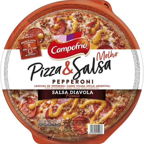 PIZZA DE PEPPERONI CON SALSA PICANTE CAMPOFRIO 360GR