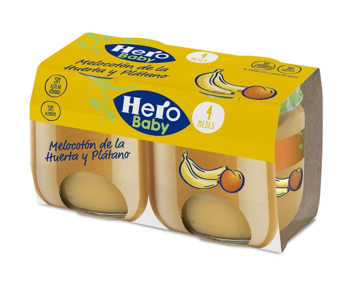 POTITO HERO BABY MELOCOTON DE LA HUERTA Y PLATANO PK-2 120GRS