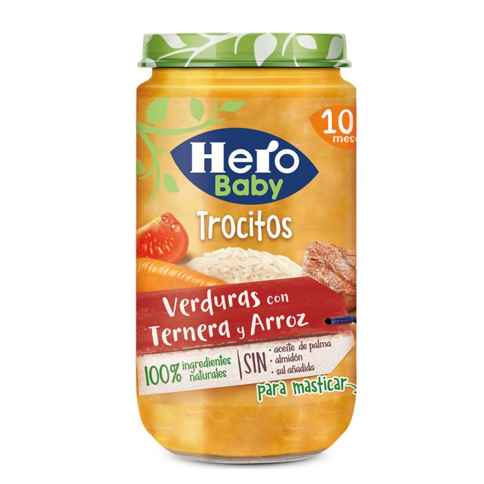 POTITO HERO BABY TROCITOS DE VERDURA CON TERNERA Y ARROZ 235GRS