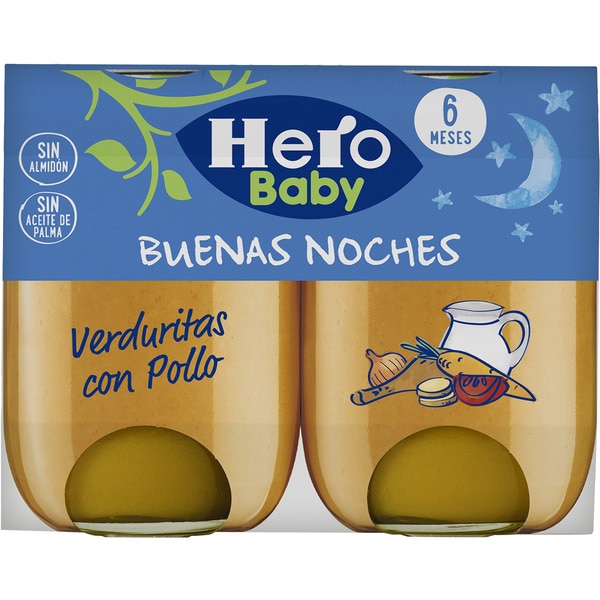 POTITO HERO BUENAS NOCHES VERDURITAS CON POLLO PK-2 190GRS