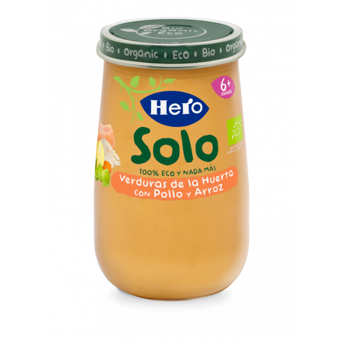 POTITO HERO SOLO VERDURAS DE LA HUERTA CON ARROZ Y POLLO ECO 190GRS