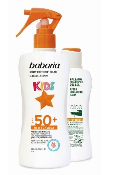 PROTECTOR SOLAR BABARIA KIDS F-50 SPRAY+AFTERSUN ALOE VERA 200ML