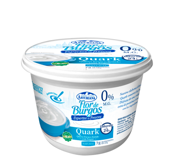 QUESO FRESCO BATIDO 0% CON YOGUR NATURAL FLOR DE BURGOS 450GR