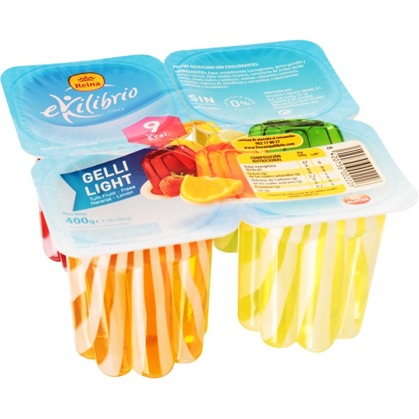 REINA GELATINA LIGHT MULTIFRUTAS PK-6 100GRS