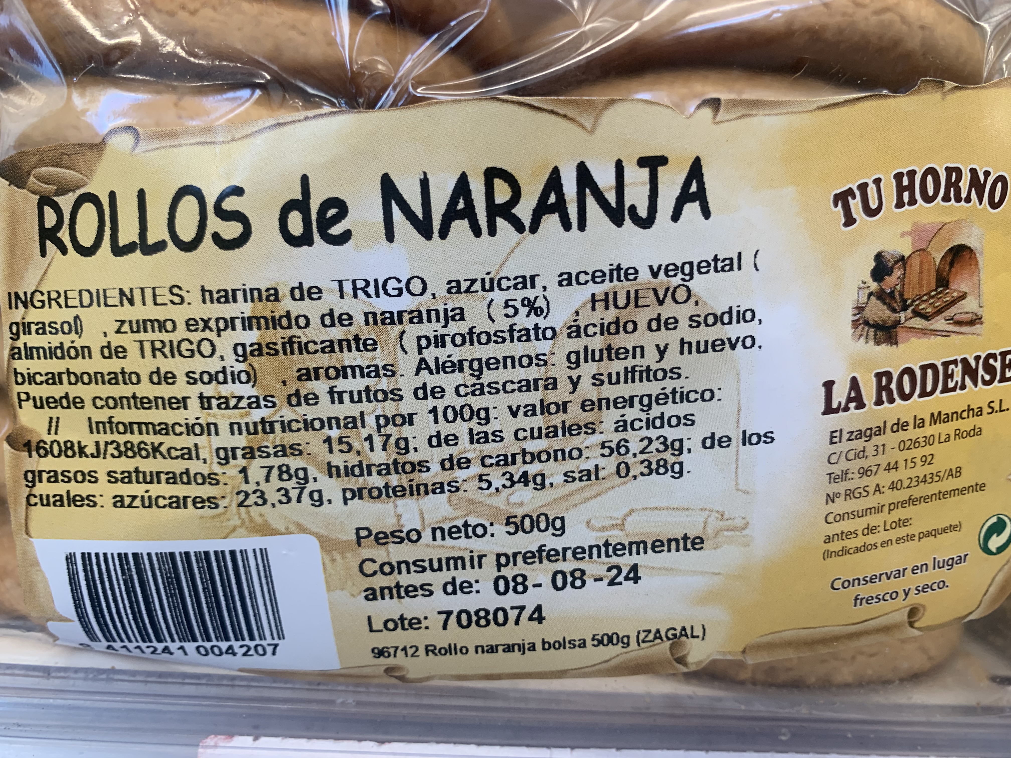 ROLLOS DE NARANJA LA RODENSE 500GR