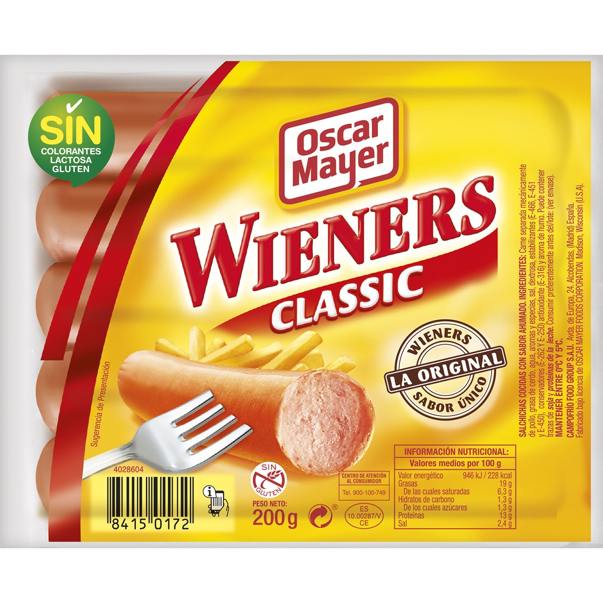 SALCHICHAS WIENERS CLASSIC OSCAR MAYER 200GRS