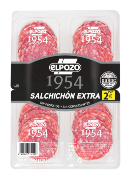 SALCHICHON EXTRA 1954 EL POZO PK-4 35GR