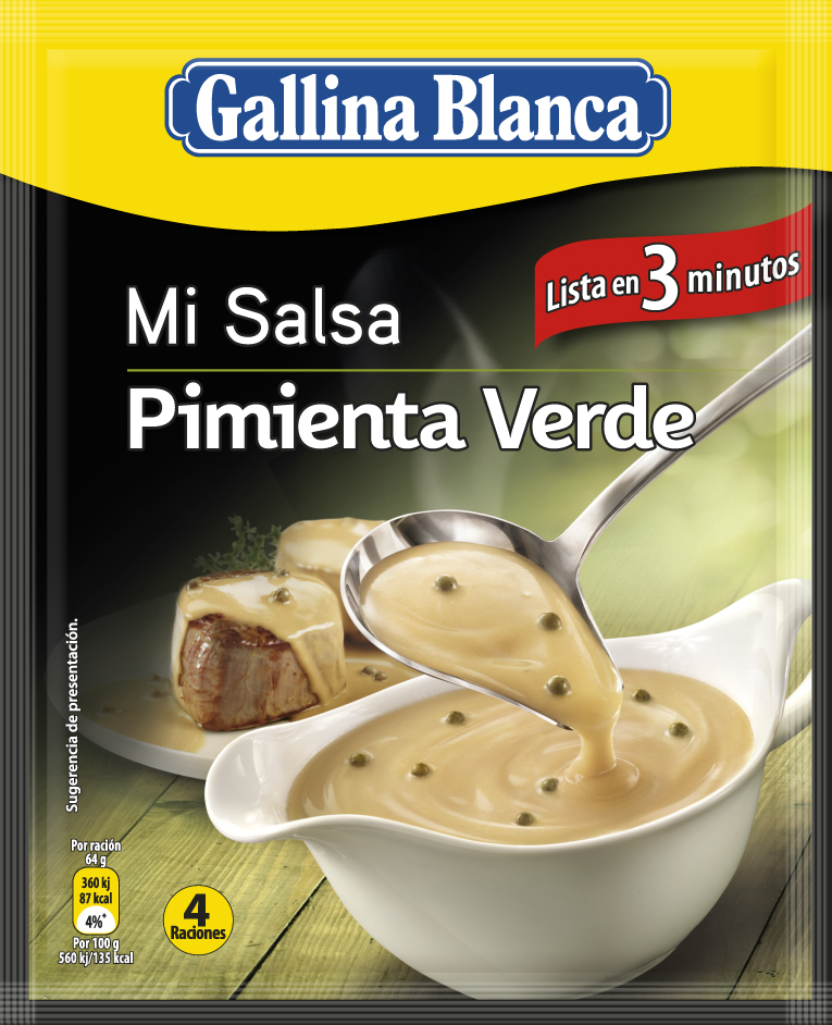 .SALSA GALLINA BLANCA DE PIMIENTA VERDE 50GR