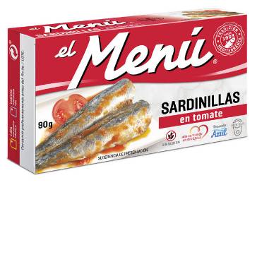SARDINILLAS EL MENU TOMATE 90 GRS
