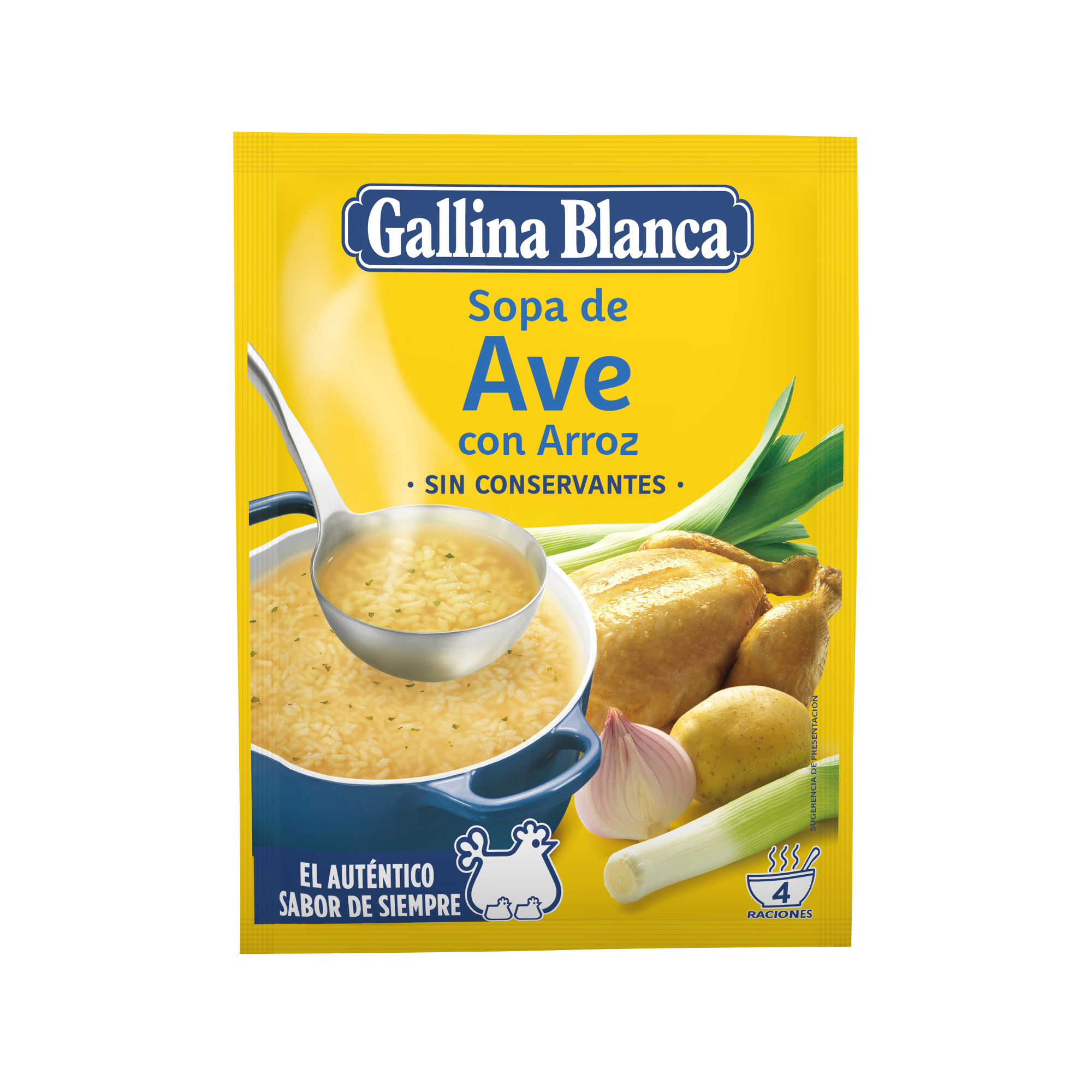 SOPA DE AVE CON ARROZ GALLINA BLANCA 80GR