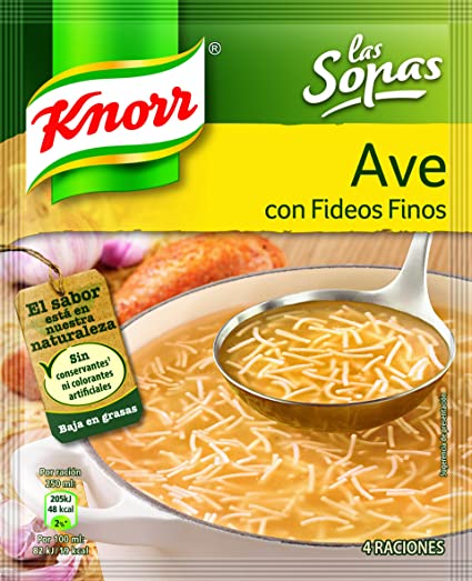 SOPA DE AVE CON FIDEOS FINOS KNORR 61GR