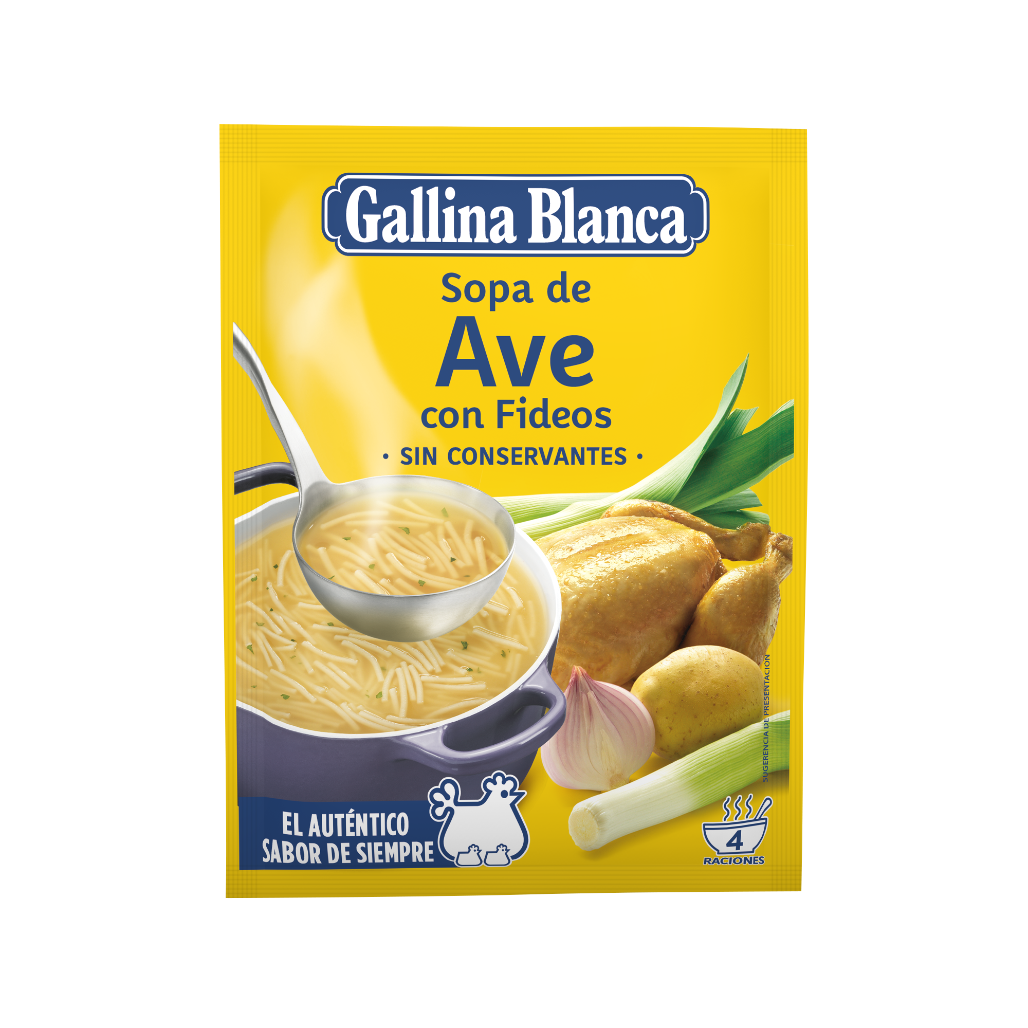 SOPA DE AVE CON FIDEOS GALLINA BLANCA 80GR