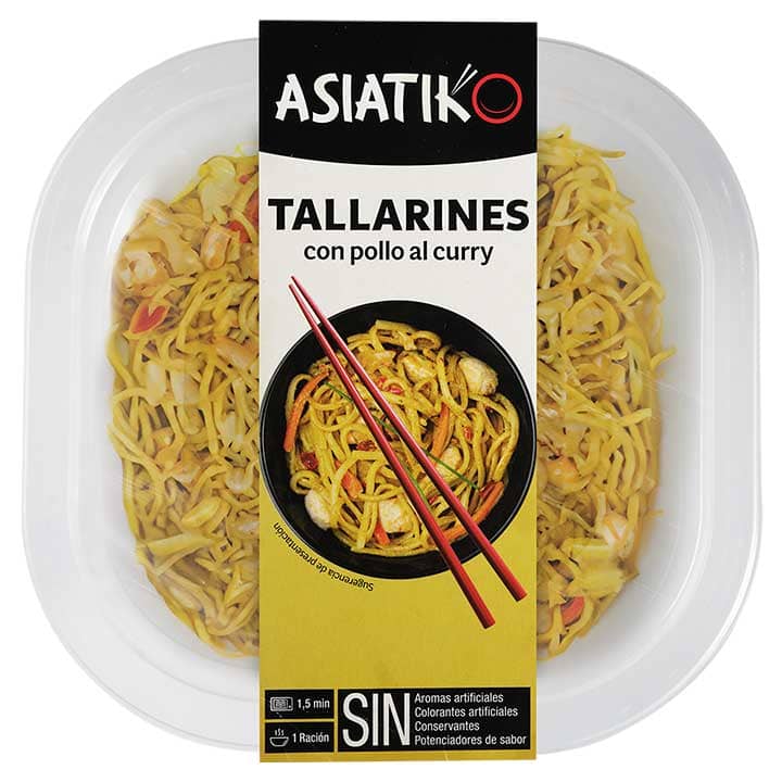 TALLARINES POLLO CURRY ASIATIKO 260GR