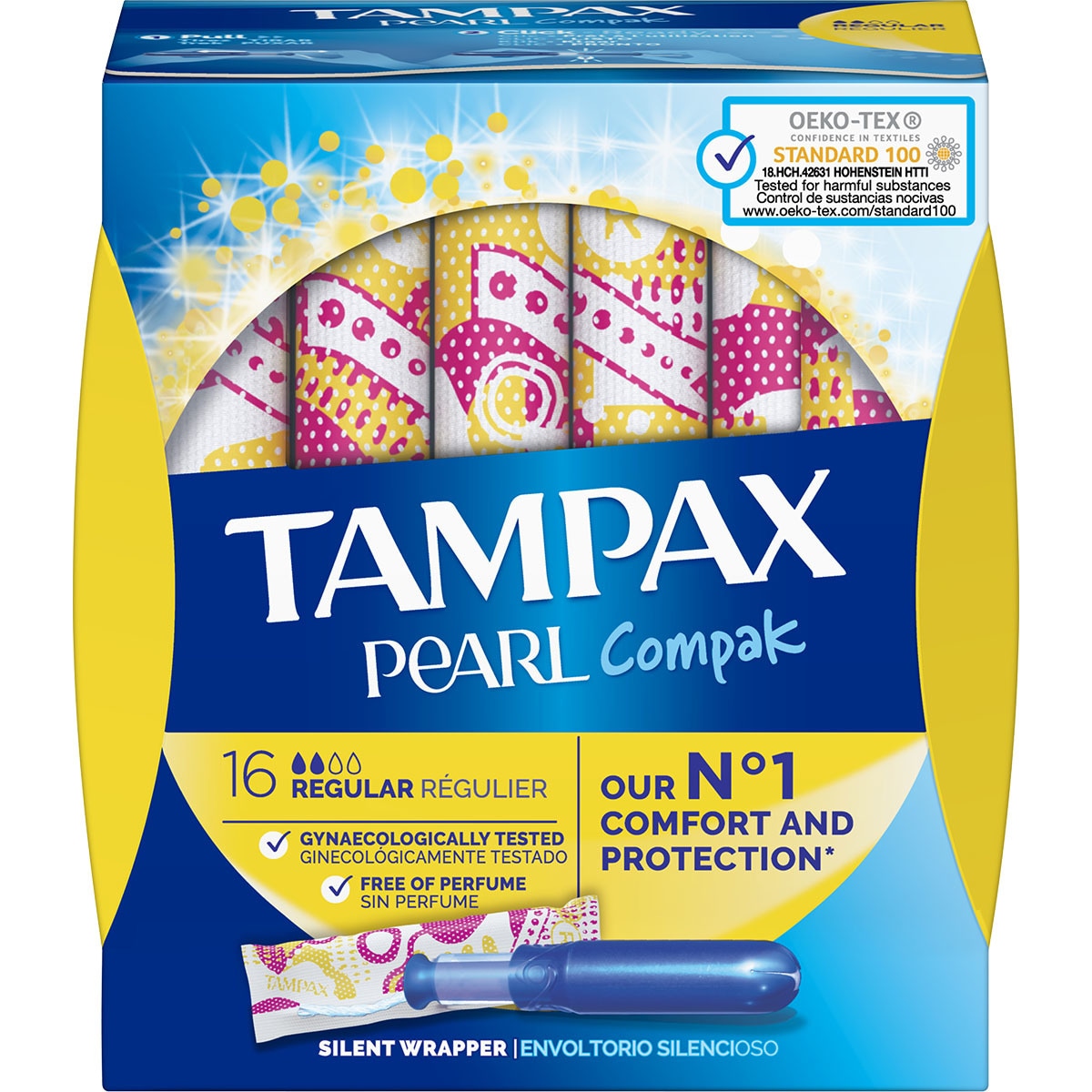 TAMPAX COMPAK PEARL REGULAR CON APLICADOR 16UNI