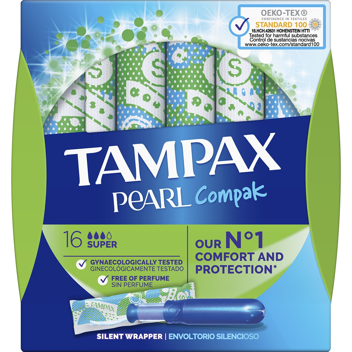TAMPAX COMPAK PEARL SUPER CON APLICADOR 16UNI