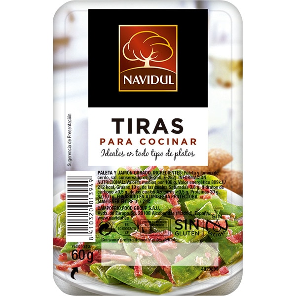TIRAS DE JAMON PARA COCINAR NAVIDUL 50GRS
