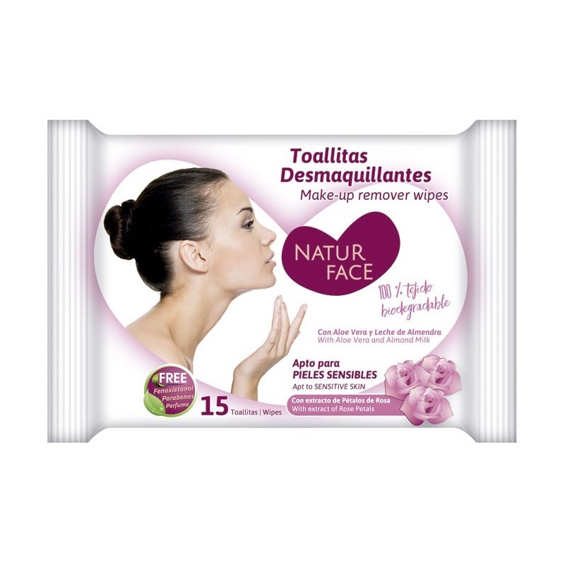 TOALLITAS DESMAQUILLANTES NATUR FACE PETALOS 15UNI