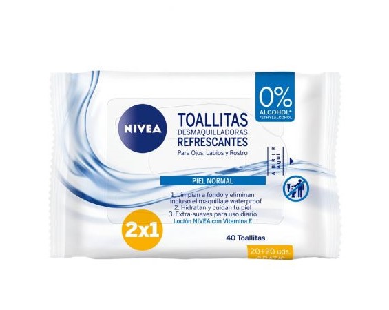 TOALLITAS DESMAQUILLANTES NIVEA PIEL NORMAL 40UNI