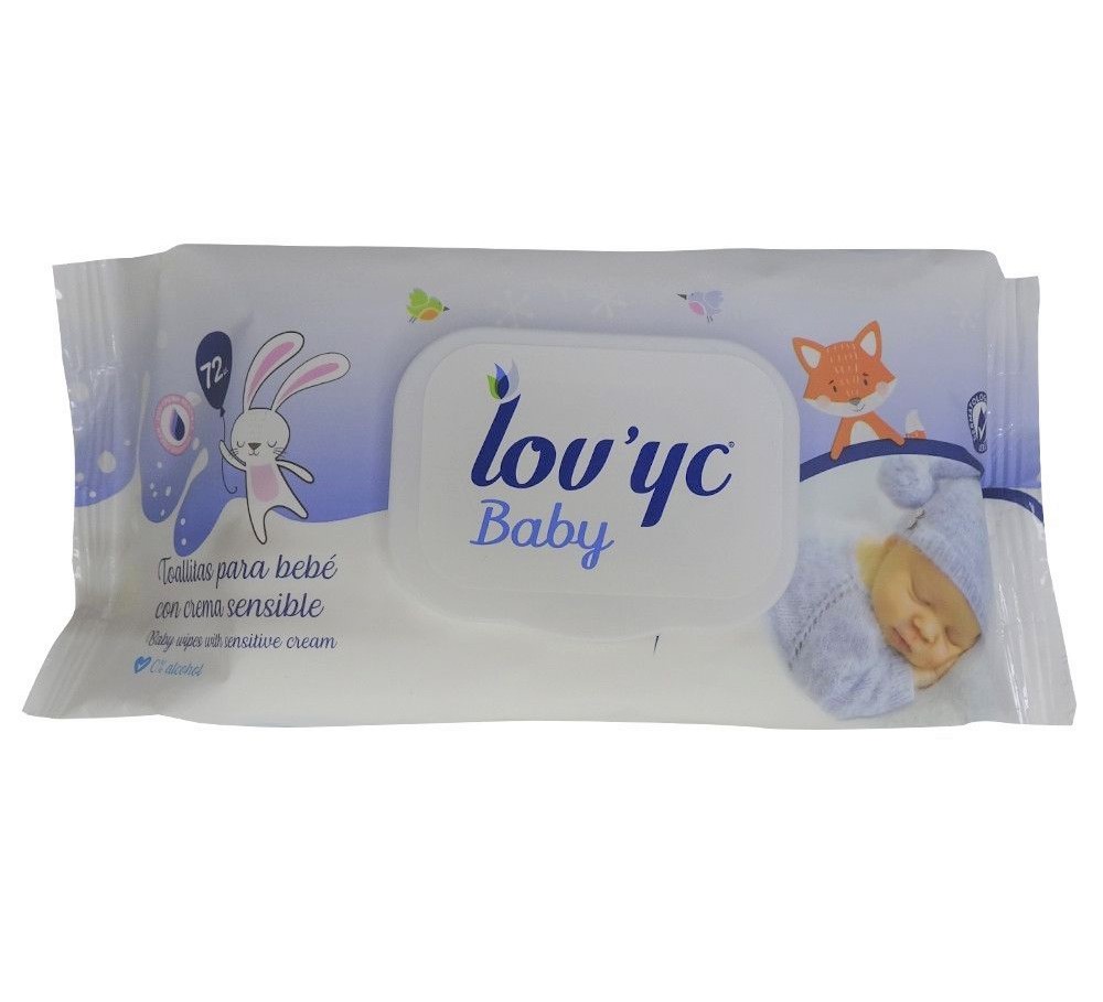 TOALLITAS HUMEDAS LOV'YC CON CREMA 72UNI
