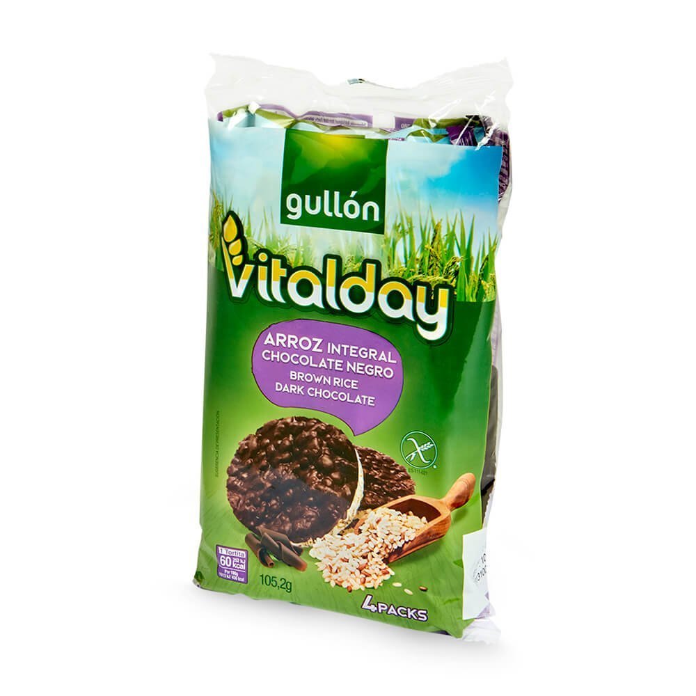 TORTITAS DE ARROZ INTEGRAL CON CHOCOLATE VITALDAY 105GR