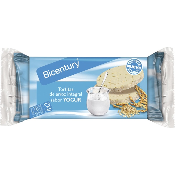 TORTITAS DE ARROZ INTEGRAL SABOR YOGUR BICENTURY 130GR