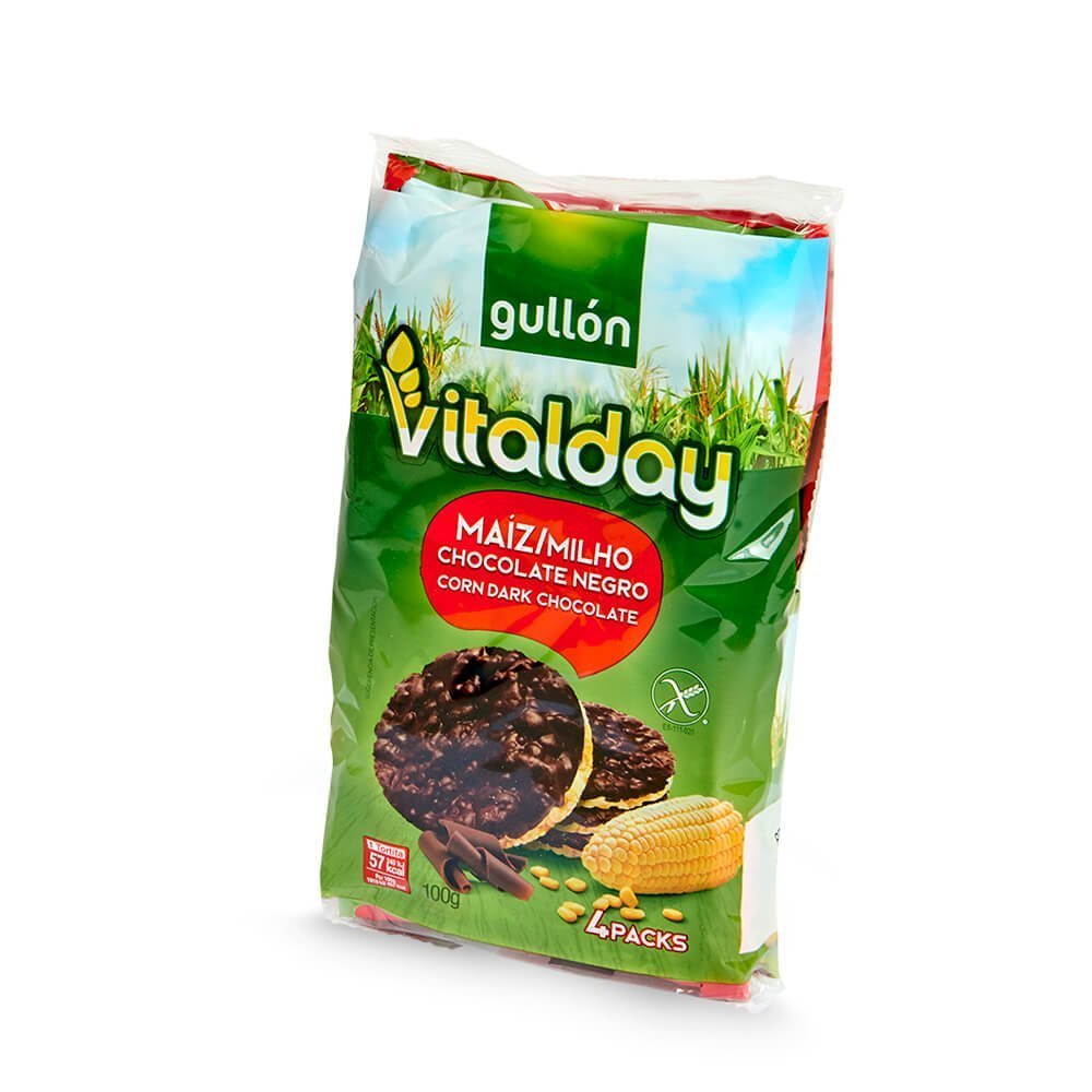 TORTITAS DE MAIZ CON CHOCOLATE NEGRO VITALDAY 105GR