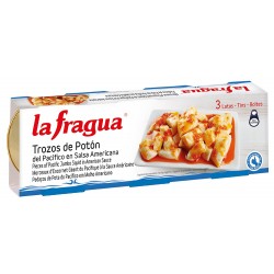 TROZOS DE POTON EN SALSA AMERICANA LA FRAGUA  PACK-3 234 GR