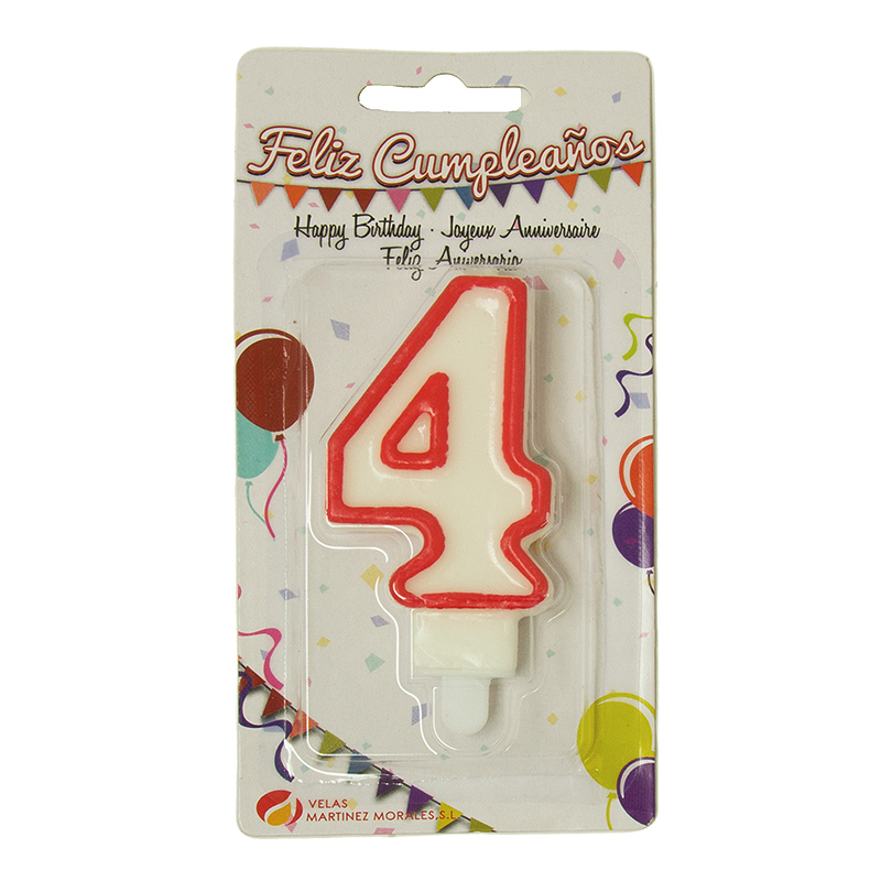 VELA CUMPLEAÑOS NUMERO 4