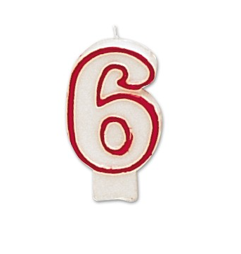 VELA CUMPLEAÑOS NUMERO 6