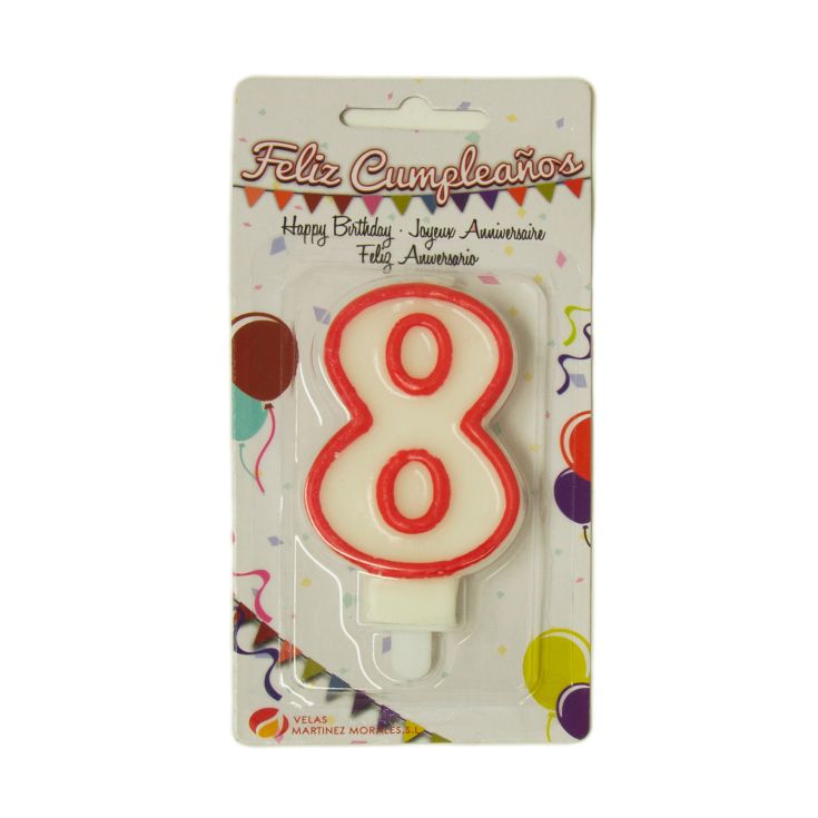 VELA CUMPLEAÑOS NUMERO 8