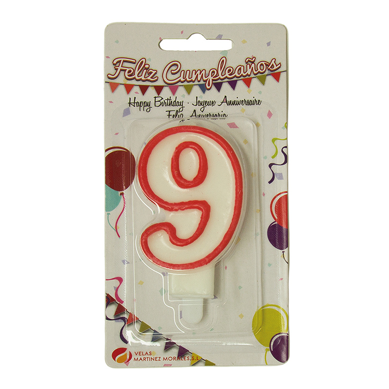 VELA CUMPLEAÑOS NUMERO 9
