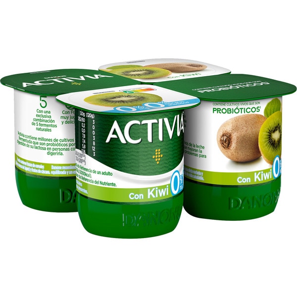 YOGUR ACTIVIA BIFIDUS 0% KIWI PK-4 120GRS