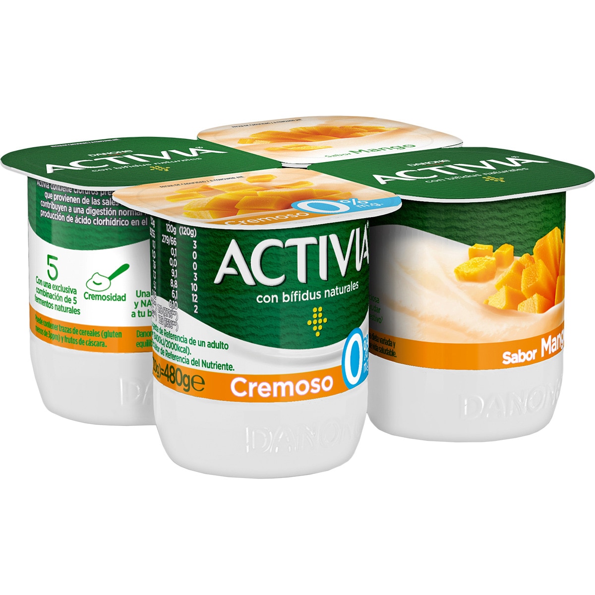 YOGUR ACTIVIA BIFIDUS 0% MANGO PK-4 120GRS