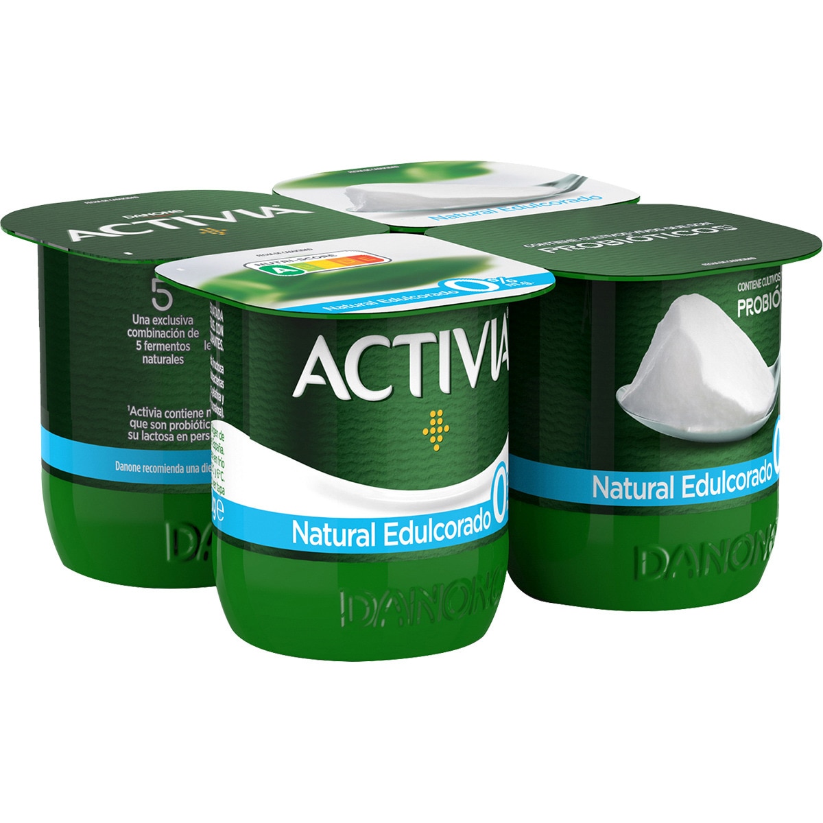 YOGUR ACTIVIA BIFIDUS 0% NATURAL EDULCORADO PK-4 120GRS