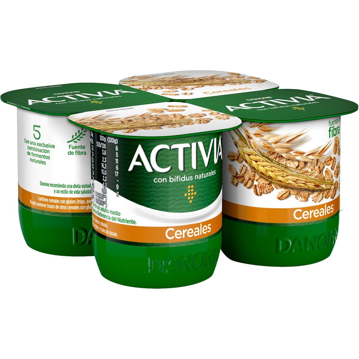 YOGUR ACTIVIA BIFIDUS FIBRAS CON CEREALES PK-4 120GRS