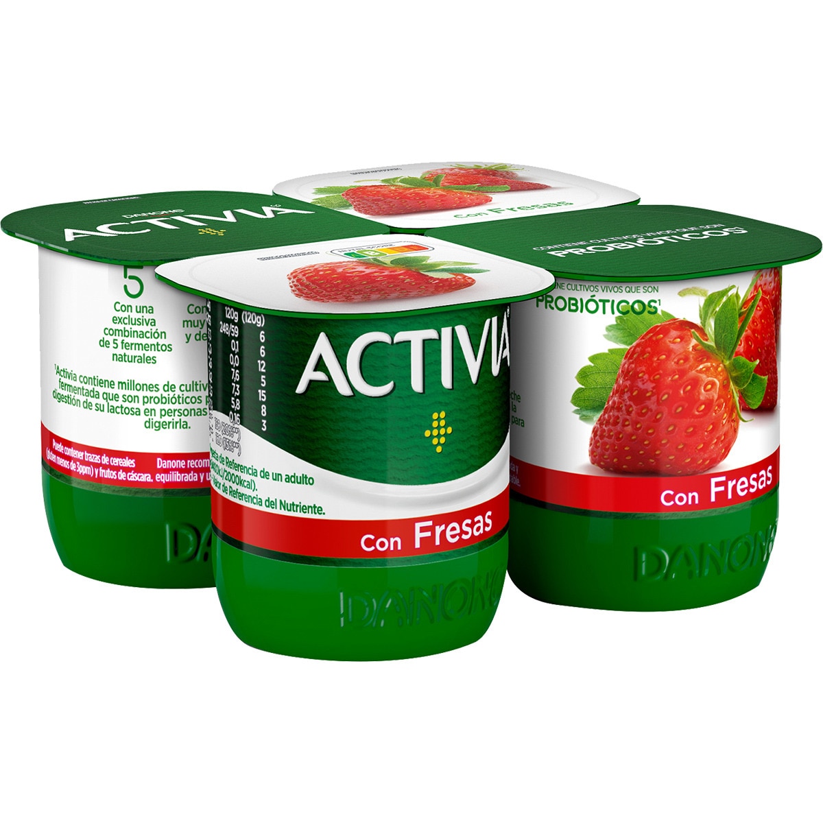 YOGUR ACTIVIA BIFIDUS FRESAS PK-4 120GRS