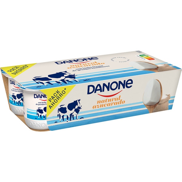 YOGUR DANONE NATURAL AZUCARADO SINGLUTEN PK-8 120GRS