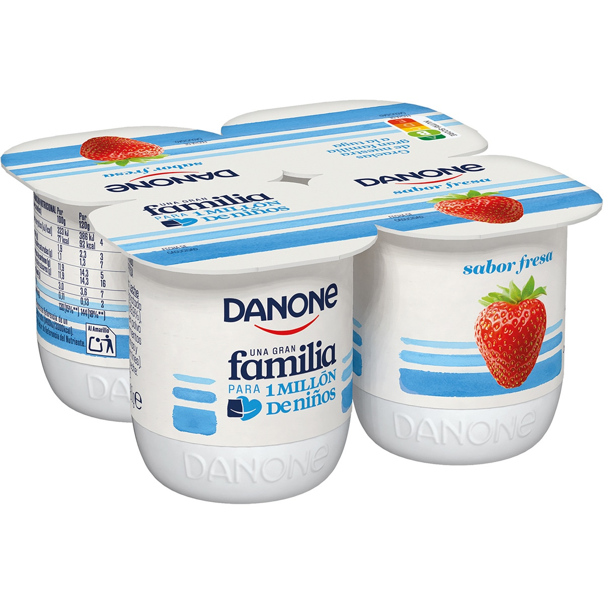 YOGUR DANONE SABOR FRESA SIN GLUTEN PK-4 120GRS