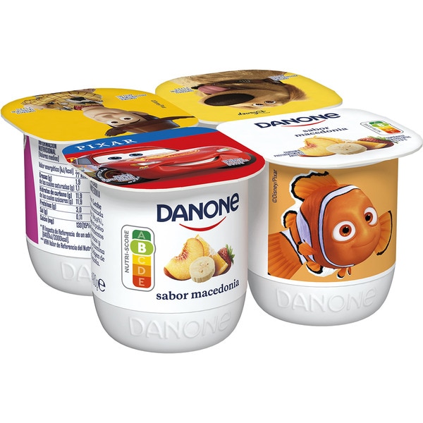 YOGUR DANONE SABOR MACEDONIA SIN GLUTEN PK-4 120GRS