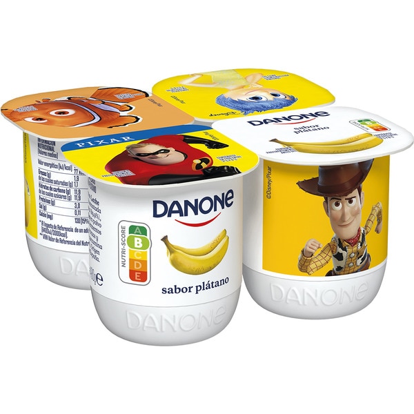 YOGUR DANONE SABOR PLATANO SIN GLUTEN PK-4 120GRS