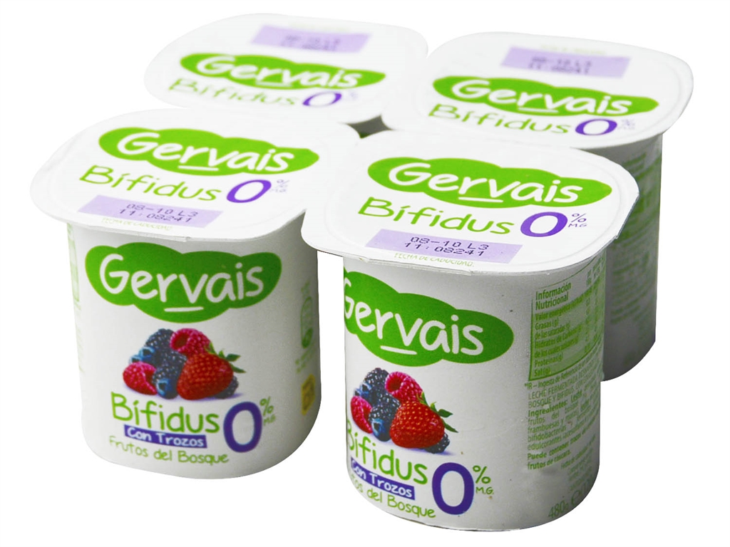 YOGUR GERVAIS BIFIDUS 0% CON FRUTAS DEL BOSQUE PK-4 125GS