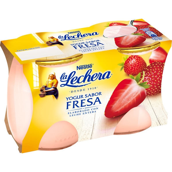 YOGUR LA LECHERA SABOR FRESA PK-2 125GRS