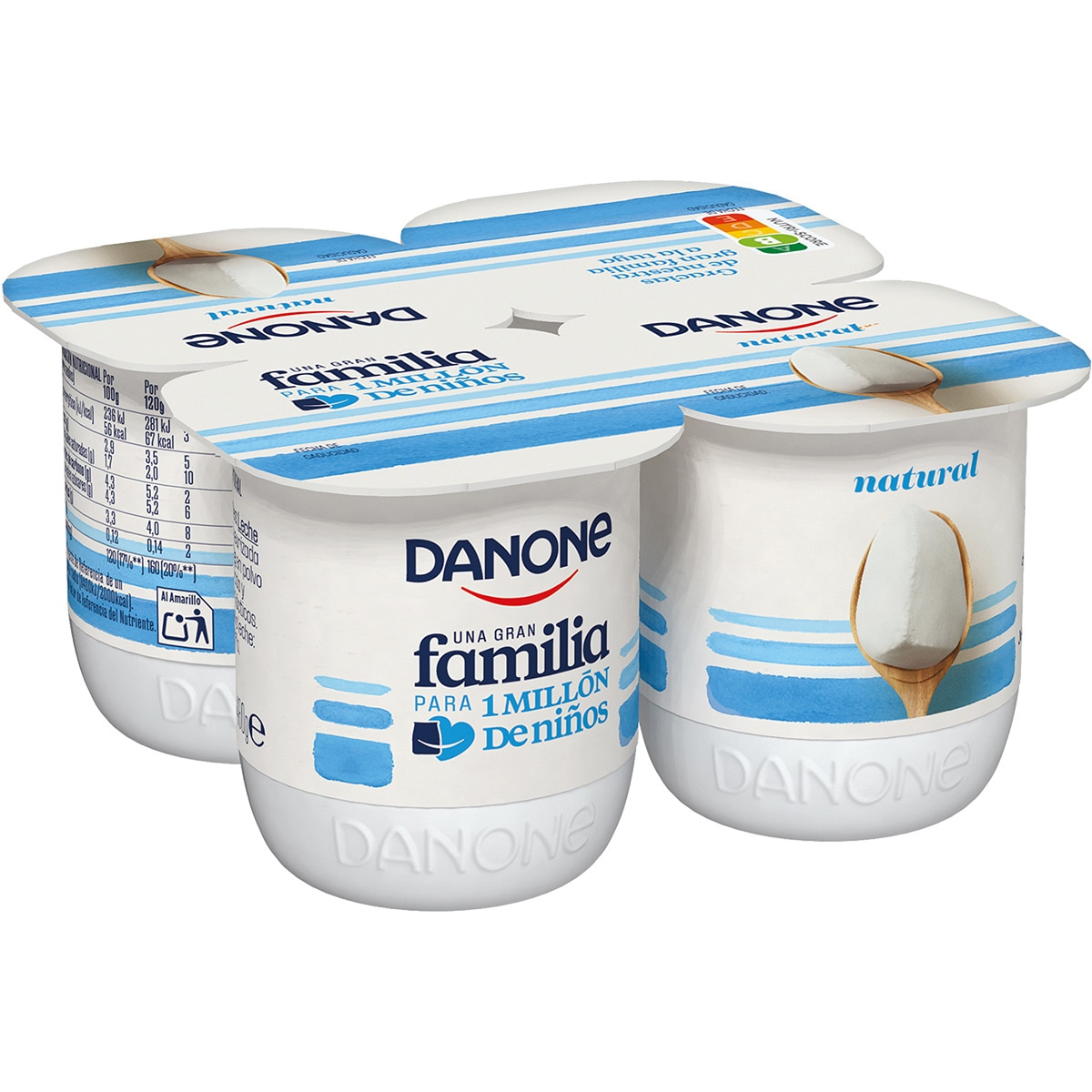 YOGUR NATURAL DANONE SIN GLUTEN PK-4 120GRS