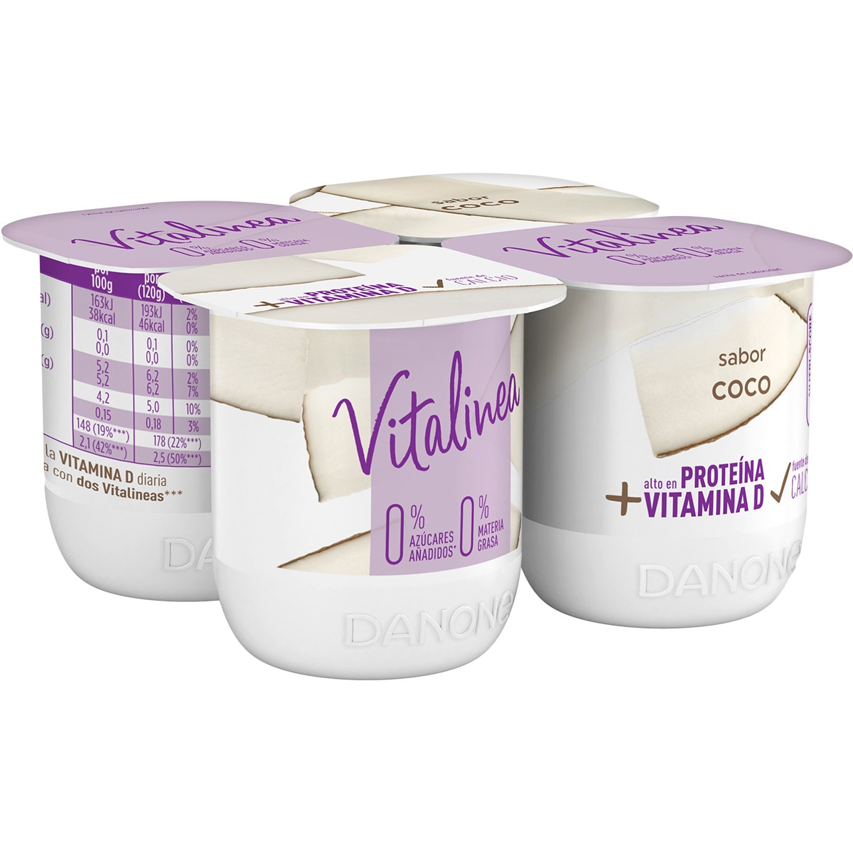 YOGUR VITALINEA 0% SABOR COCO PK-4 120GRS