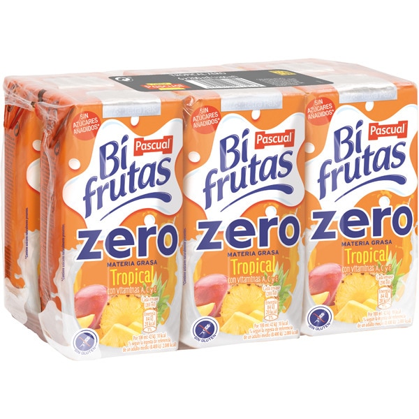 ZUMO BIFRUTAS LECHE+ZUMO TROPICAL ZERO PK-6 200ML